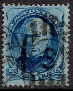US Stamp #179 5c Blue Taylor USED SCV $25