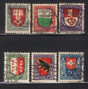 Switzerland 1919,1921 Charity Pro Juventute 2 Sets VF Used #B12-14,B18-20 CV$152