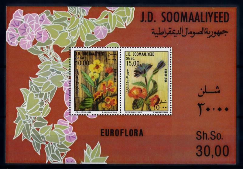 [66997] Somalia 1986 Flora Flowers Blumen Souvenir Sheet MNH