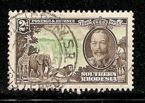 Southern Rhodesia 1935 Silver Jubilee stamp used 34