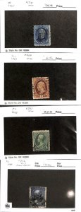 United States Postage Stamp, #179, 209, 211, 216 Used, 1875-1888 (B25)