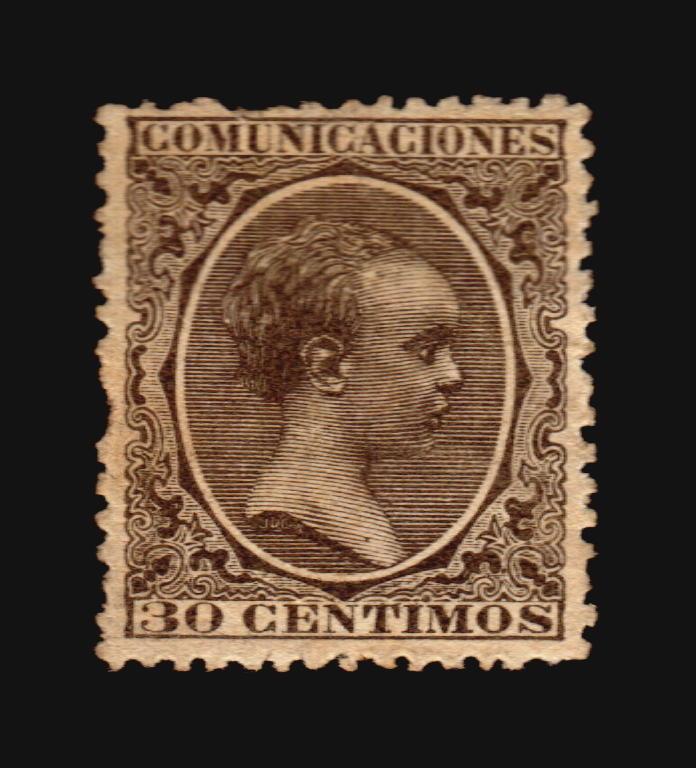 1889 SPAIN  STAMP Sc #264 MINT NO GUM CV $73 KING ALFONSO XIII PELON