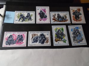 Rwanda  #  359-66  MNH  Primates