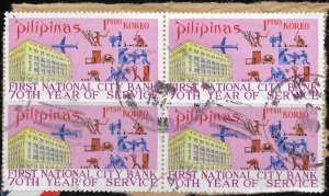 Philippines #1109 used block.  First National City Bank - 70 years.