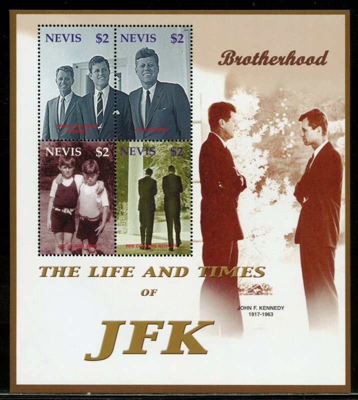 NEVIS THE LIFE & TIMES OF JFK JOHN F. KENNEDY  SHEET I  MINT NEVER  HINGED 