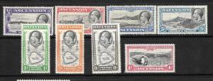 ASCENSION ISLAND  1934  KGV  PART SET TO 1/-     SG 21/28