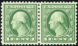 538, Mint VF NH 1¢ Well Centered Pair * Stuart Katz