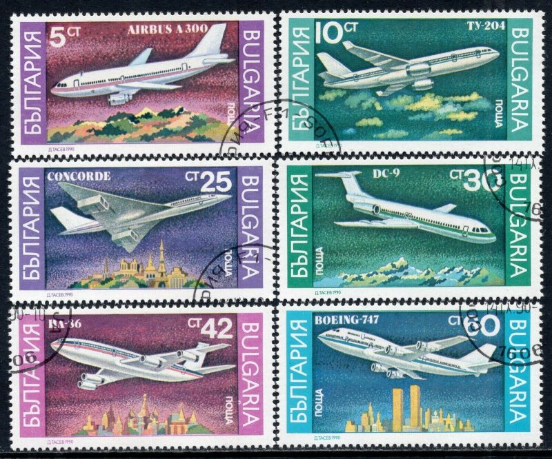 634 - Bulgaria 1990 - Plane - Used Set