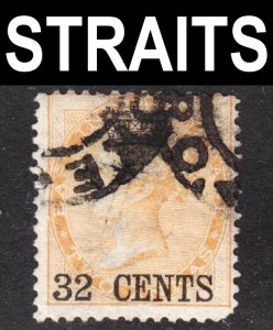 Malaya Straits Settlements Scott 9 F+ used. FREE...