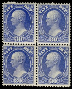 USA #O44 F/VF OG NH/LH, Block, one stamp NH, bold color, Well Centered,  FRES...
