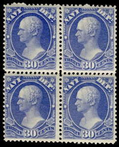 USA O44 F/VF OG NH/LH, Block, one stamp NH, bold color, Well Centered,  FRESH...