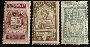 Italy Scott# 133-135 Unused Avg H Set of 3 Cat $21.75