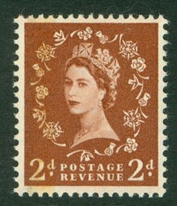 SG 605a. 1959 2d light red-brown error (St Edwards crown). Fine unmounted mint..