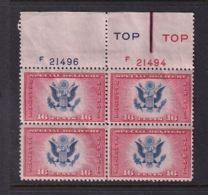 1936 Air Mail Special Delivery 16c bi-color Sc CE2 MNH Type 4 plate block (29