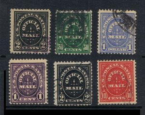 AFFORDABLE GENUINE SCOTT #O121 O122 O123 O124 O125 O126 USED COMPLETE SET OF 6