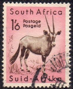 South Africa 210 - Used - 1sh6p Gemsbok (1954) (cv $0.60) (2)