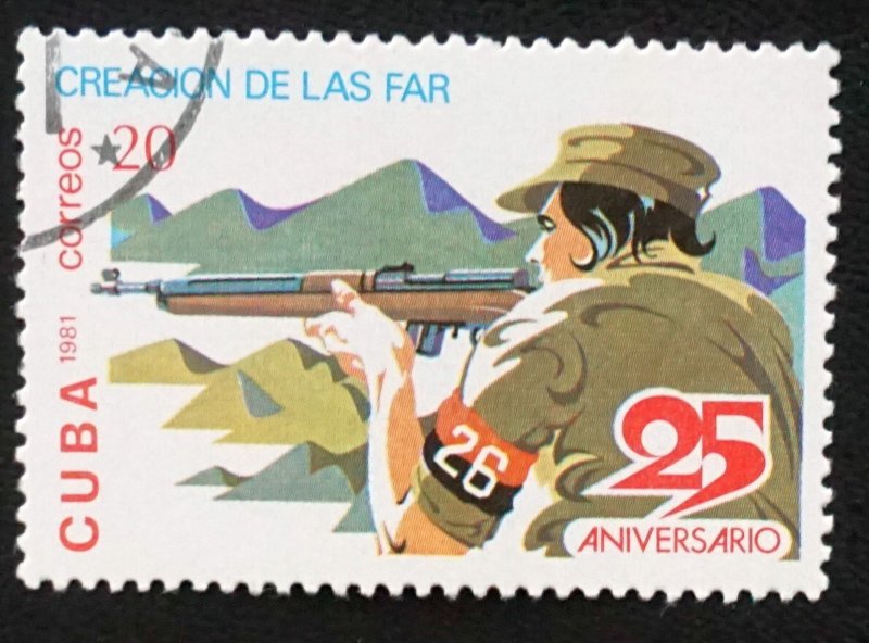 CUBA Sc# 2455  REVOLUTION ANNIVERSARIES military  20c  1981  used cto