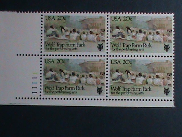 ​UNITED STATES -1982 SC#2018  WOLF TRAP FARM PARK -MNH PLATE BLOCK OF 4 VF