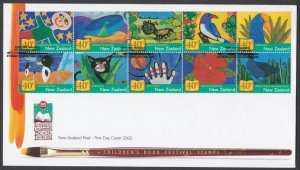 NEW ZEALAND 2002 Children's Book Festival block commem FDC.................a7677