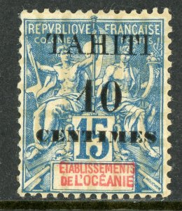 Polynesia 1903 Tahiti 10¢/15¢ Peace & Commerce Scott #29 Mint F750