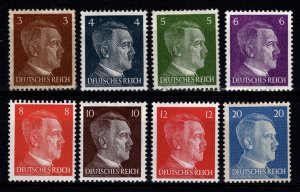 Germany 1941 Adolf Hitler Def., low values, Part Set [Unused]