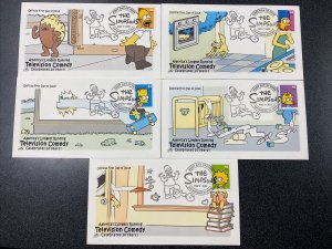 FDC 4399-4403 The Simpsons First Day Of Issued On 5 ArtCraft Covers