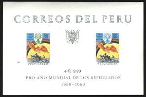 Peru 1960 Refugee Year m/sheet, sg841a unmounted mint