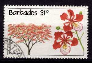 Barbados 1992 Conservation, Flowering Trees, $1.10 [Used]