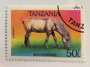 Tanzania 1993 Scott 1154 CTO - 50sh, Horses,  Boulonnais