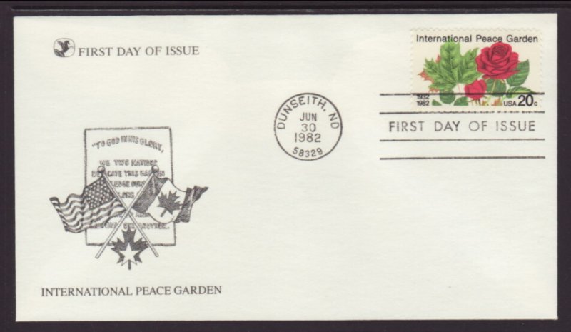 US 2014 Peace Garden Readers Digest U/A FDC