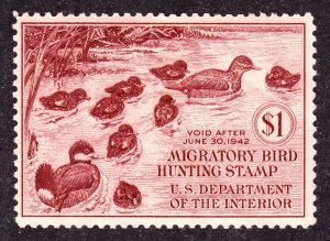 US RW8 $1 Duck Hunting Mint VF OG LH SCV $105