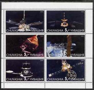 CHUVASHIA - 2000 - Satellites - Perf 6v Sheet - Mint Never Hinged -Private Issue