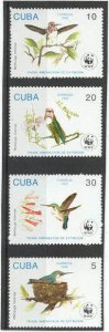 Cuba Mi.3589-92/MNH VF WWF/Birds/1992