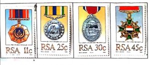 P) 1984 SOUTH AFRICA, MILITARY DECORATIONS, JHON CHARD, SET OF 4 MINISHEET, MNH