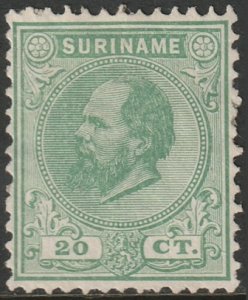 Suriname 1873 Sc 9 MNGAI(*) perf 12.5x12