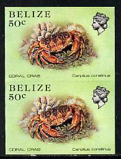 Belize 1984-88 Coral Crab 50c def in unmounted mint imper...