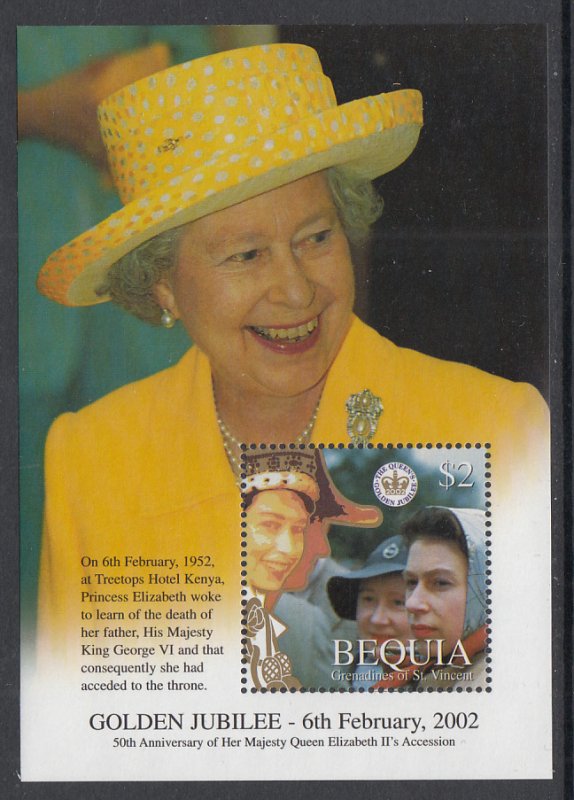 St Vincent Grenadines Bequia 305 Queen Elizabeth II Souvenir Sheet MNH VF