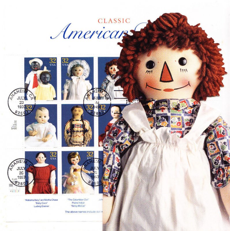 USPS FDC First Day Ceremony Program #3151a-o C1 American Dolls Hobby UFDC 1997