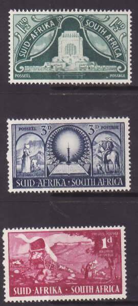 South Africa-Sc#112-14- id8-unused og NH set-Voortrekker monument-1949-