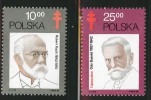 Poland Scott 2538-2539 MNH** 1982 TB Bacillus stamp set