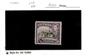 Cyprus, Postage Stamp, #144 Mint NH, 1938 Peristeronia Church (AE)