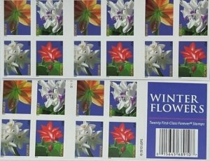 2014 winter flowers Forever stamps 5 books total 100pcs