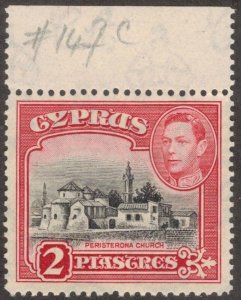 CYPRUS 1944 2pi George VI, Perf 12½x13½; Scott 147Bc, SG 155bc; MNH