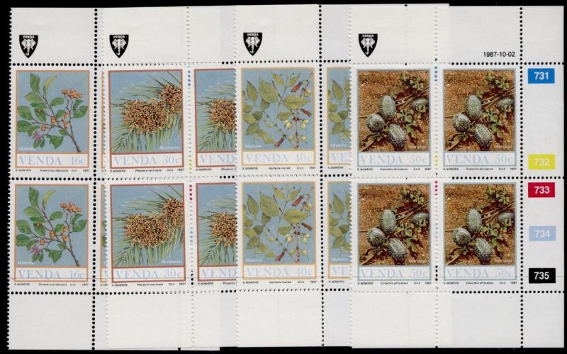 Venda 173-6 Plate Blocks MNH - Berries