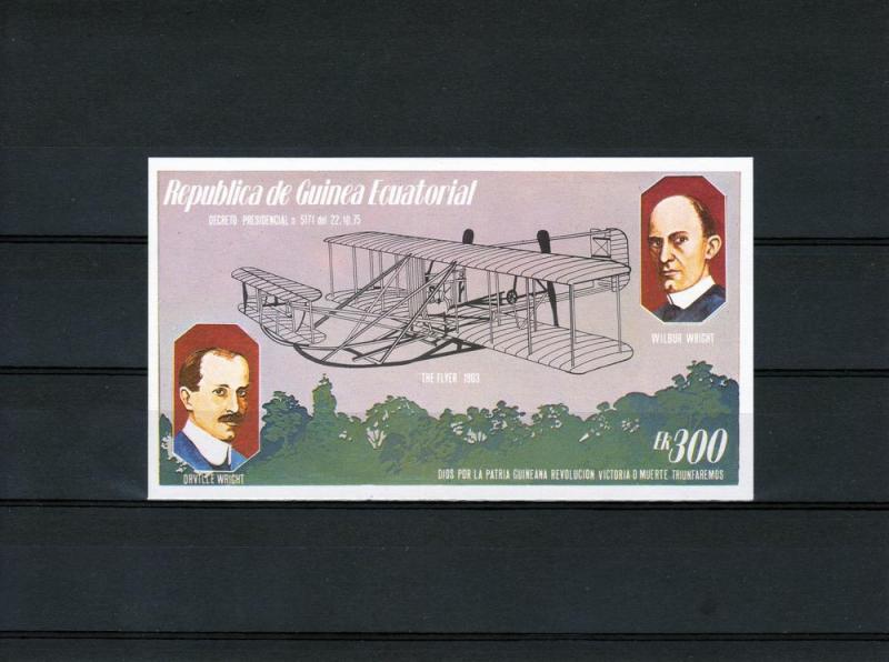 Equatorial Guinea Wright Broth.Aviation SS MNH Mi # Bl.D311 