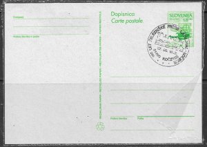 SLOVENIA 1993-94 8T Postal Card w LOCOMOTIVE Train Pictorial PMK Mi.P6a VFU