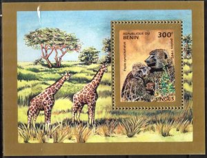 Benin 1995 Animals Monkeys S/S MNH