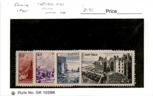 France, Postage Stamp, #B197-B200 Mint LH, 1945 World War 2 Ruins (AF)