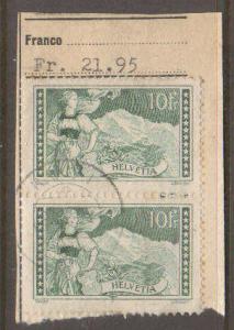 Switzerland #185 used pair on piece