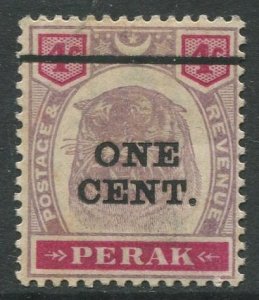STAMP STATION PERTH Perak #63 Tiger Overprint Wmk 2 MH 1895 - 1899